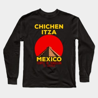 Temple of Kukulcán El Castillo Chichen Itza Mexico Long Sleeve T-Shirt